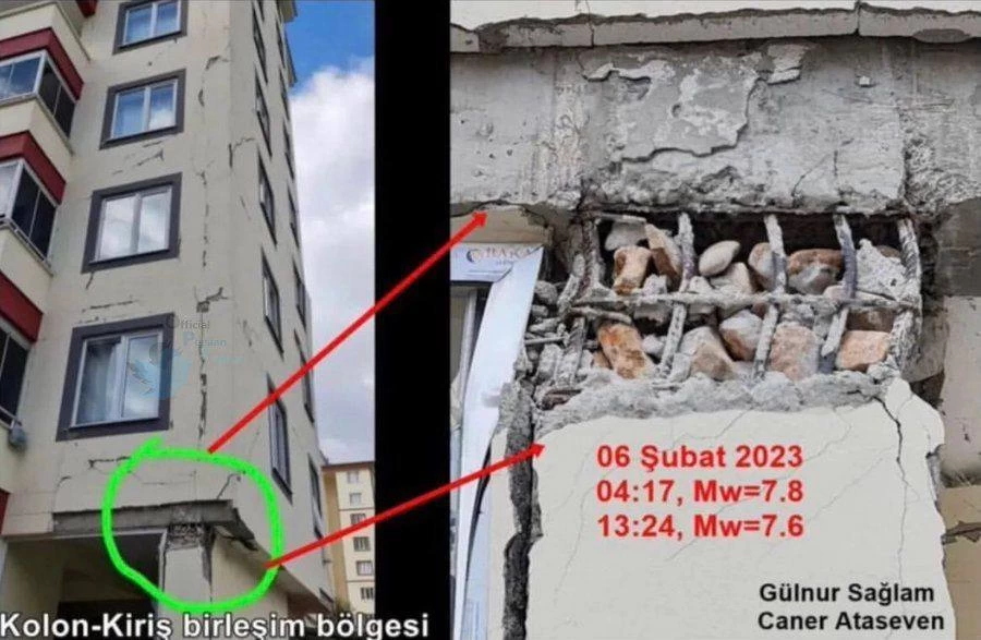 تصویری عجیب از آپارتمان های تخریب شده در زلزله ترکیه
