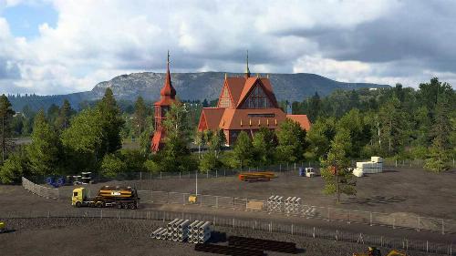 ویدیو/ کلیسایی ۱۱۳ ساله در سوئد با تریلر ۵ کیلومتر جابجا شد